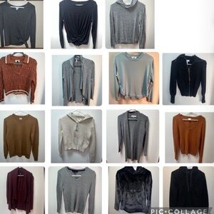 Bundle of 15 Women’s Sweaters, Hoodies & Long Sleeve Tops – Size XS